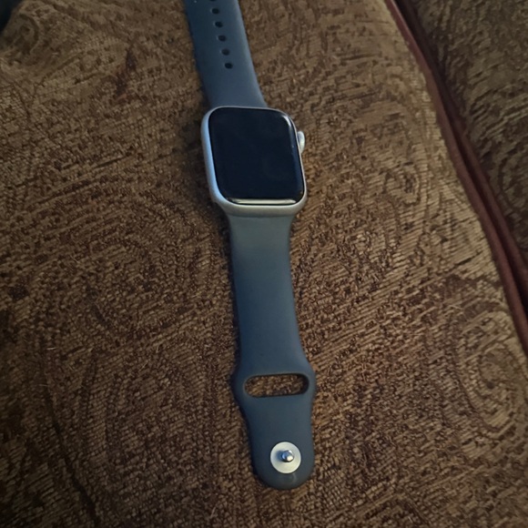 Smartwatch with Silver Case and Blue Band